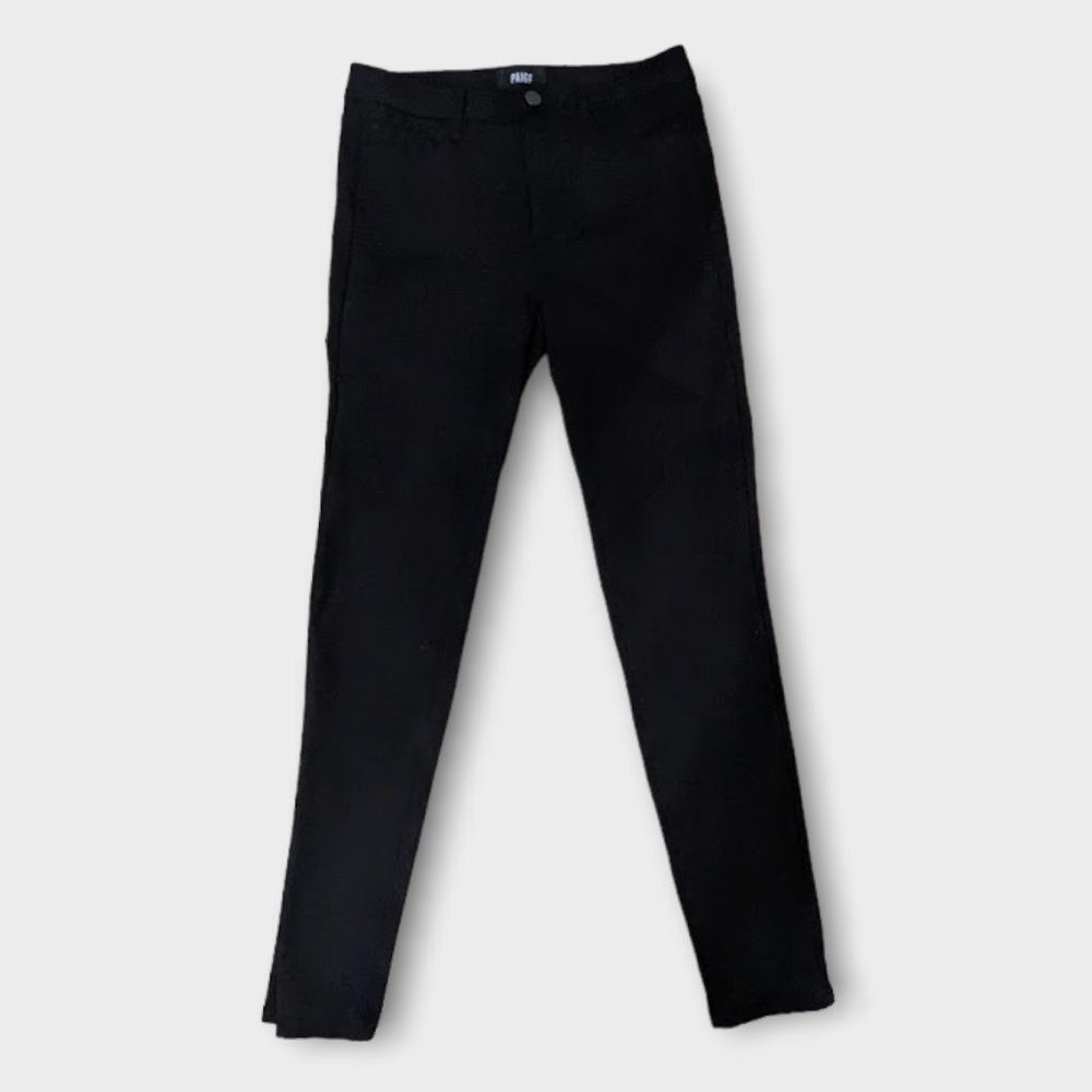 PAIGE Black Zipper Fly Womens Jeans/Pants with a Tapered Leg in Size 29"